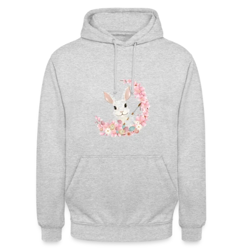 Lapin de Pâques Enchanteur: Fleurs et Pinceau Pastel - Sweat-shirt à capuche unisexe