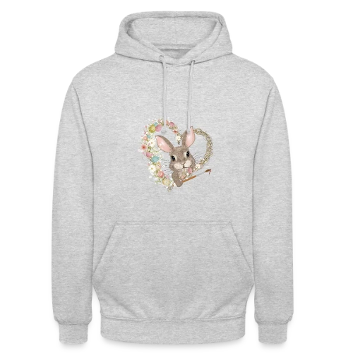 Lapin de Pâques Artiste : Cœur d'Œufs Pastel - Sweat-shirt à capuche unisexe