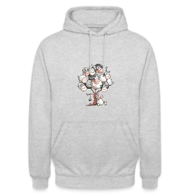 Maquette de Sweat-shirt à capuche unisexe - Petit Mouton Laineux Câlin à imprimer et personnaliser