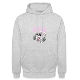 Maquette de Sweat-shirt à capuche unisexe - Lapin Musculation - Puissance Carottes à imprimer et personnaliser