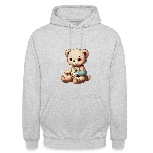 Teddy Réconfortant Plâtré : L'Ours Symbole de Courage et d'Amour - Sweat-shirt à capuche unisexe
