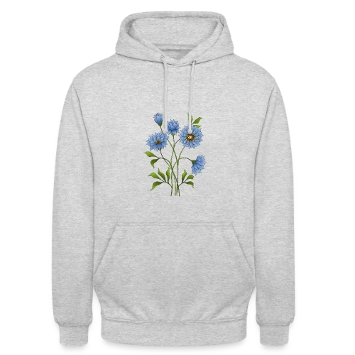 Éclat Floral Bleu - Sweat-shirt à capuche unisexe