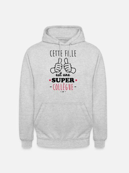 Fille super collègue - Sweat-shirt à capuche unisexe - gris clair chiné