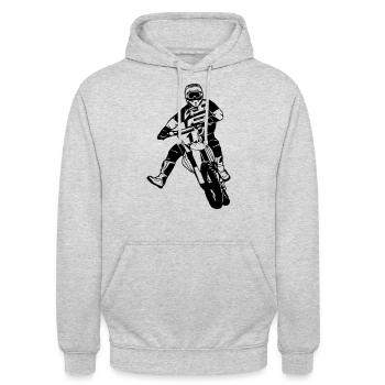 MotoCross - Supercross - MX - SX - FMX - Unisex Hoodie - Hellgrau meliert - Vorne - Alina (178cm) & Michal (187cm)
