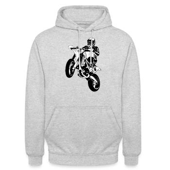 Supermotard - Supermotard - Sweat-shirt à capuche unisexe - gris clair chiné - Devant - Alina (178cm) & Michal (187cm)
