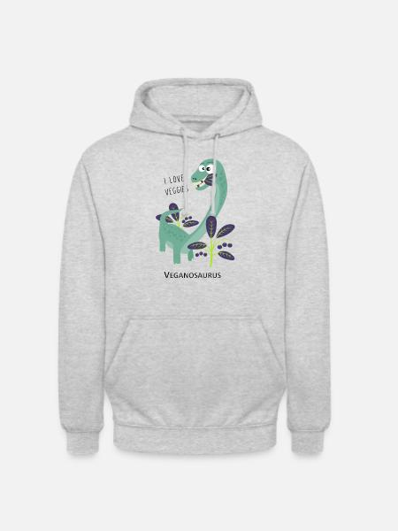 Dinosaur Veganosaurus - Unisex Hoodie - light heather grey
