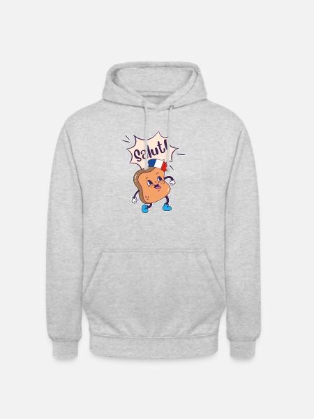 French Toast. Kawaii Food Pun. Digistickie. - Unisex Hoodie - light heather grey
