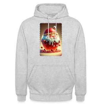 Weihnachtsmann-Gelee - Unisex Hoodie - Hellgrau meliert - Vorne - Alina (178cm) & Michal (187cm)