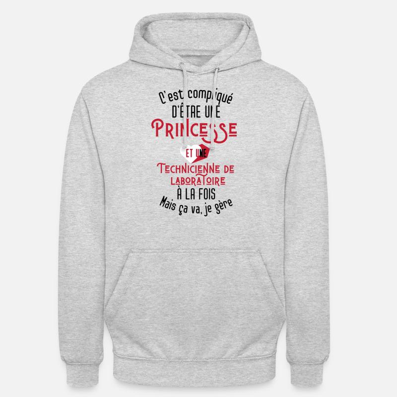 C'est compliqué d'être Princesse Technicienne - Sweat-shirt à capuche unisexe - gris clair chiné