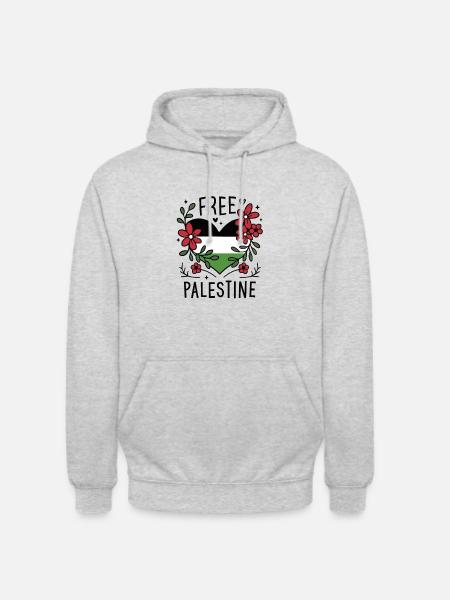 Gratis palestina flagg - Unisex-hettegenser - lysgrå melert