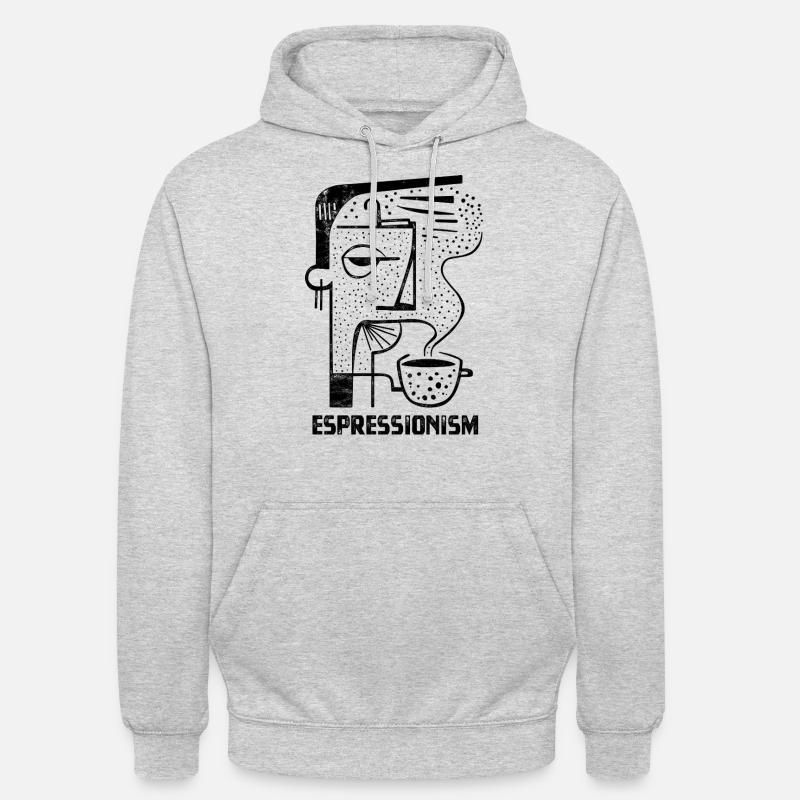 Espressionism - Espresso - Kaffee trinken - Unisex Hoodie - Hellgrau meliert