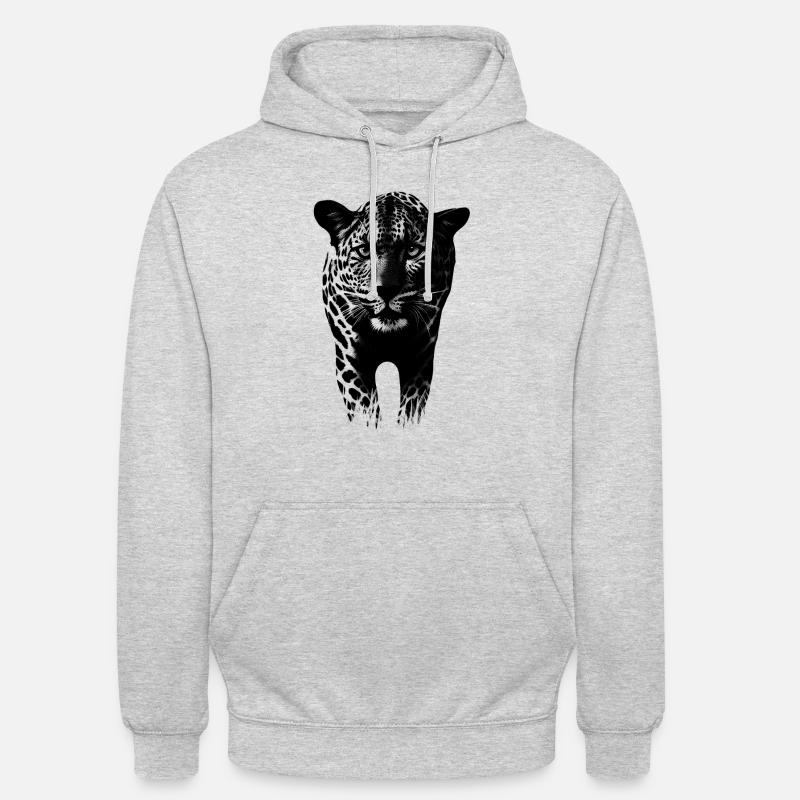 Leopard Gepard Raubkatze - Unisex Hoodie - Hellgrau meliert