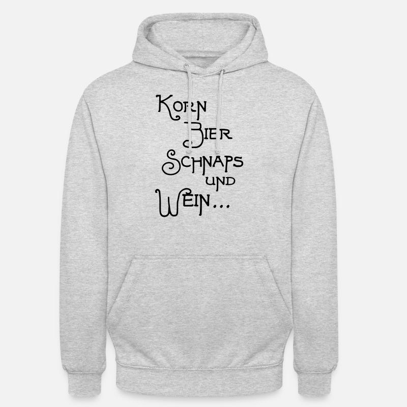 Korn Bier Schnaps - Unisex Hoodie - Hellgrau meliert