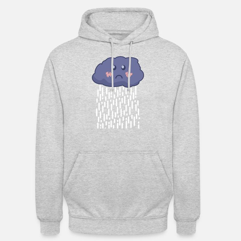 Shy rain cloud that makes it rain - Unisex Hoodie - light heather grey