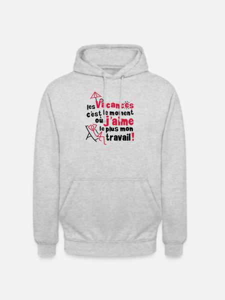 Vacances - Sweat-shirt à capuche unisexe - gris clair chiné