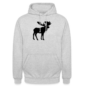 Elch - Unisex Hoodie - Hellgrau meliert - Vorne - Alina (178cm) & Michal (187cm)