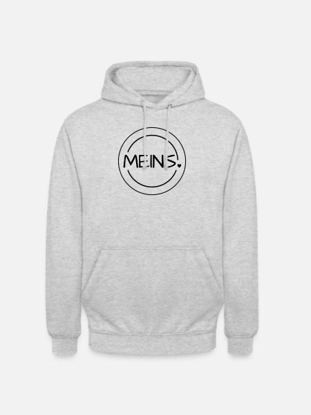Meins Herz Stempel - Unisex Hoodie - Hellgrau meliert