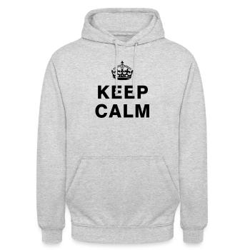 KEEP CALM - Unisex Hoodie - Hellgrau meliert - Vorne - Alina (178cm) & Michal (187cm)