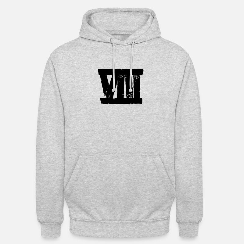 VIII - huit - bande - Sweat-shirt à capuche unisexe - gris clair chiné