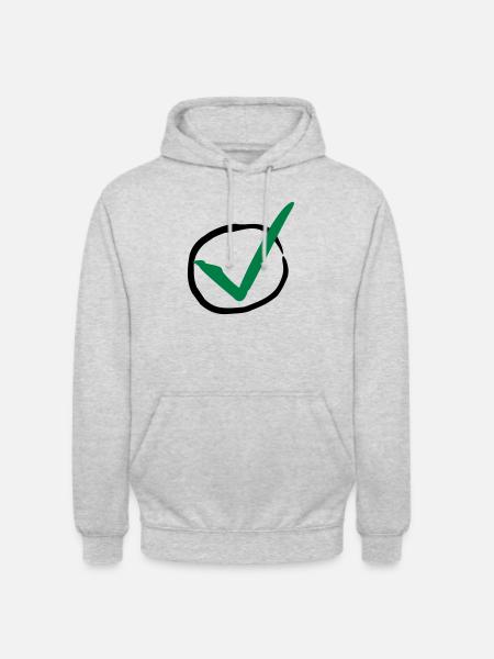 Checkmark - Unisex Hoodie - Hellgrau meliert