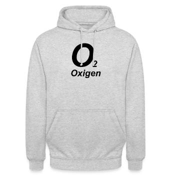 O2 - Oxygen - Tec Diving - Sweat-shirt à capuche unisexe - gris clair chiné - Devant - Alina (178cm) & Michal (187cm)