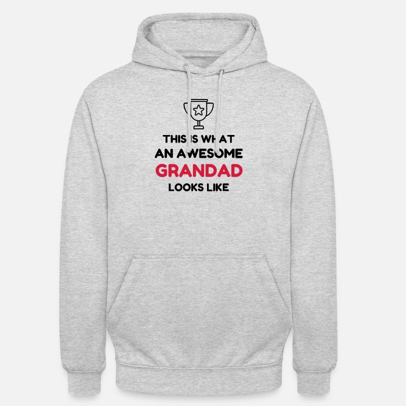 Papy Papi Grand-Père Retraite famille - Sweat-shirt à capuche unisexe - gris clair chiné