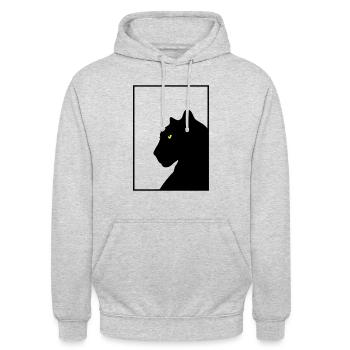 Panther black frame - Unisex Hoodie - Hellgrau meliert - Vorne - Alina (178cm) & Michal (187cm)