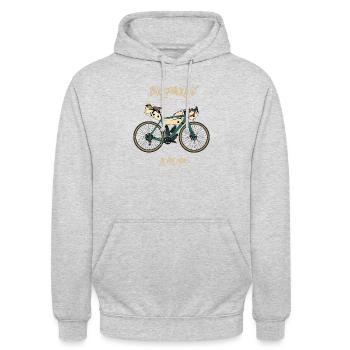 Bikepacking - Unisex Hoodie - Hellgrau meliert - Vorne - Alina (178cm) & Michal (187cm)