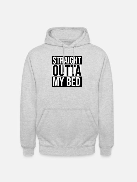 STRAIGHT OUTTA MY BED - Unisex Hoodie - Hellgrau meliert