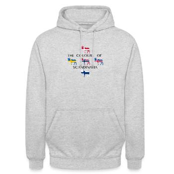 Skandinavien Flaggen Elche Farben Norwegen - Unisex Hoodie - Hellgrau meliert - Vorne - Alina (178cm) & Michal (187cm)