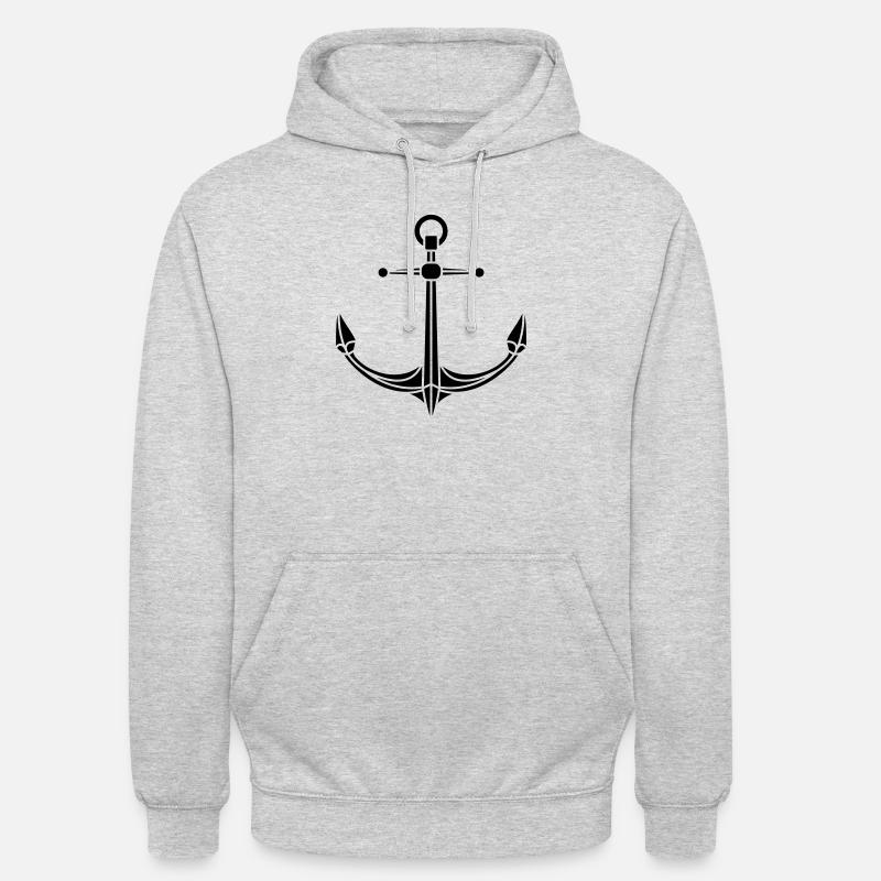 Ancre de logo de conception - Sweat-shirt à capuche unisexe - gris clair chiné