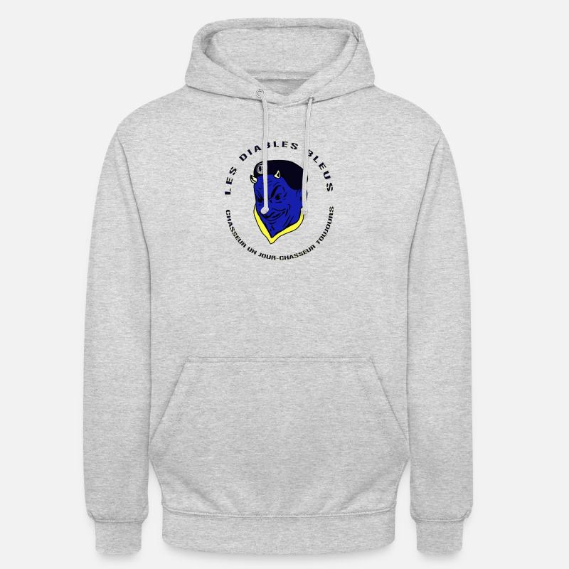 Devises Chasseurs Diables Bleus - Armée Française - Sweat-shirt à capuche unisexe - gris clair chiné