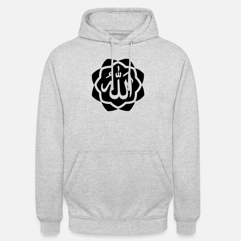 Allah Gott Logo im Rahmen - Unisex Hoodie - Hellgrau meliert