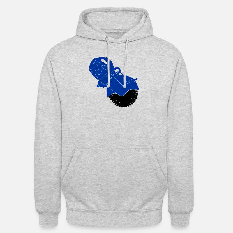 Pflastersteinsäge oder Steinsägemaschine - Unisex Hoodie - Hellgrau meliert