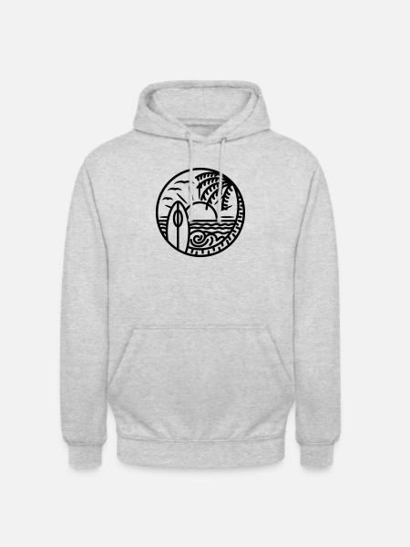 Beach please - Unisex Hoodie - Hellgrau meliert