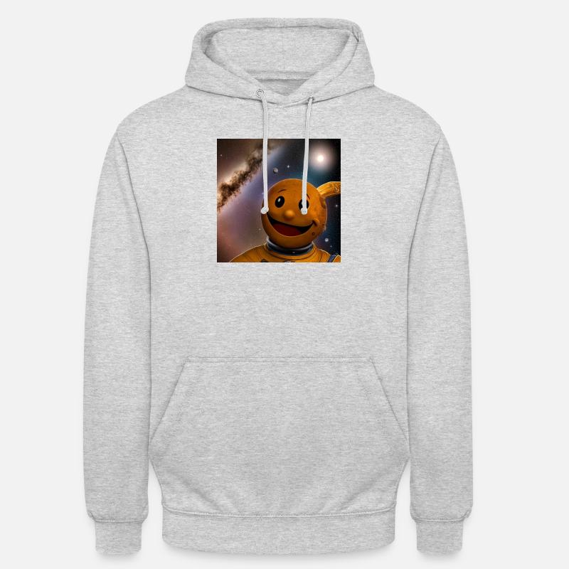 Lächelnder Astro Kosmosfreund - Unisex Hoodie - Hellgrau meliert