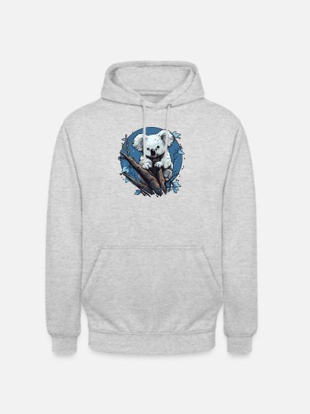 Koala mignon - Sweat-shirt à capuche unisexe - gris clair chiné