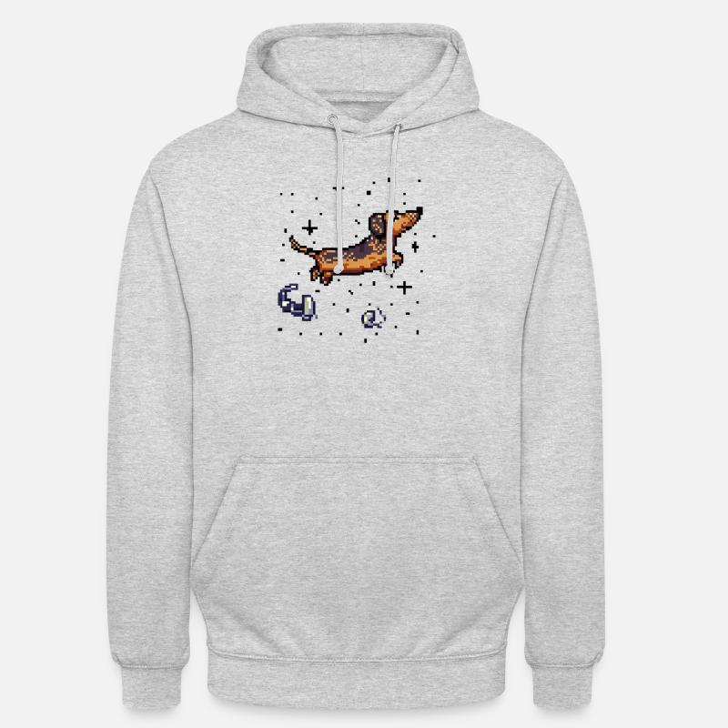 teckel - Sweat-shirt à capuche unisexe - gris clair chiné