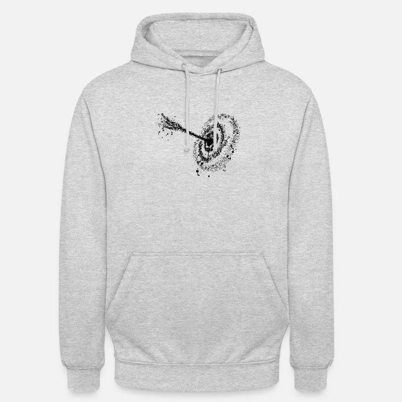Archery Arrow Target Hand Drawn Drop - Unisex Hoodie - light heather grey
