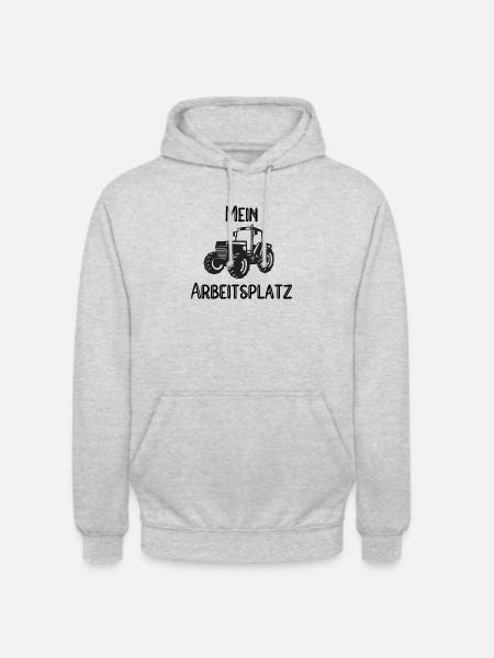 Landwirt Arbeitsplatz - Unisex Hoodie - Hellgrau meliert