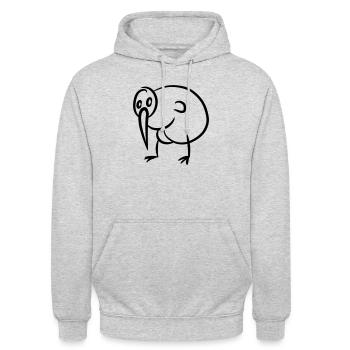Kiwi - Unisex Hoodie - Hellgrau meliert - Vorne - Alina (178cm) & Michal (187cm)