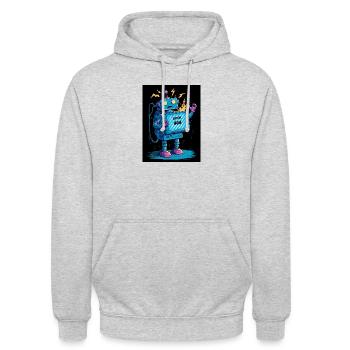 404 Bot – Gehirn nicht gefunden - Unisex Hoodie - Hellgrau meliert - Vorne - Alina (178cm) & Michal (187cm)