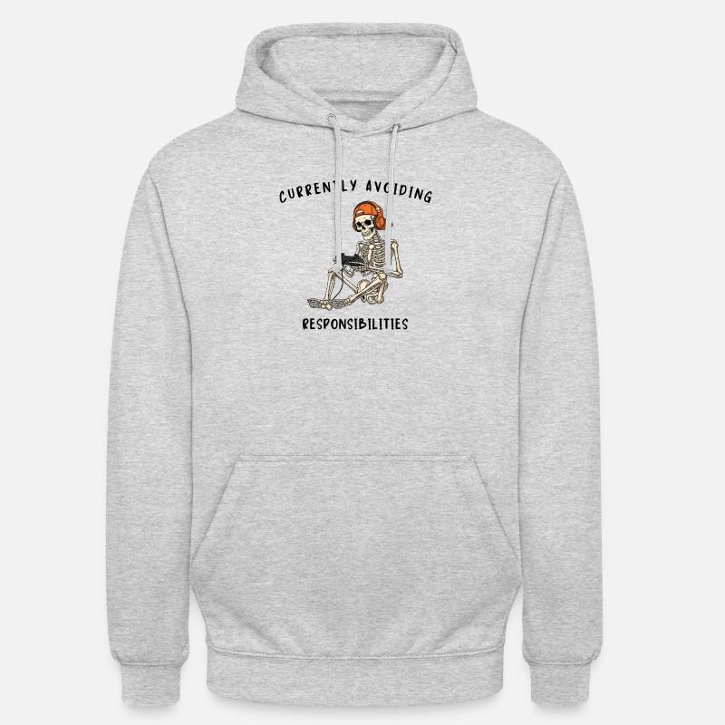Skeleton Gaming Avoiding Responsibilities Unisex Hoodie
