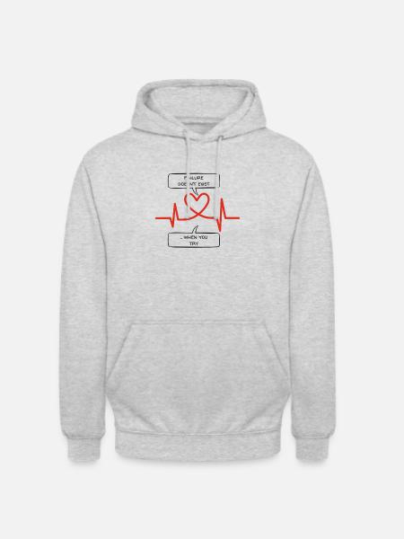 Failure Doesn't Exist – When You Try - Unisex Hoodie - light heather grey