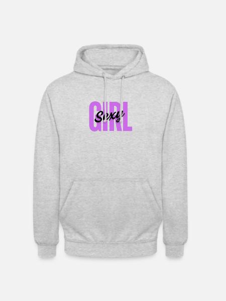 Sexy Mädchen – Spaßiges feminines Design - Unisex Hoodie - Hellgrau meliert