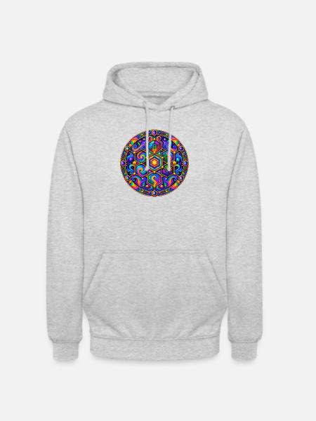 Hexagon - Unisex Hoodie - Hellgrau meliert