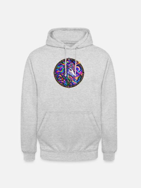 Einhorn - Unisex Hoodie - Hellgrau meliert