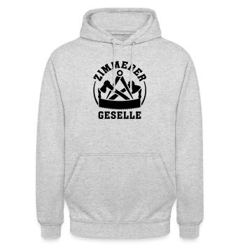 Zimmerer Zimmermann Zunftzeichen zimmerer Wappen - Unisex Hoodie - Hellgrau meliert - Vorne - Alina (178cm) & Michal (187cm)