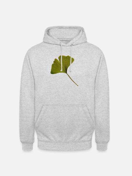 Ginkgo Blatt - Ginkgoblatt Foto - Unisex Hoodie - Hellgrau meliert