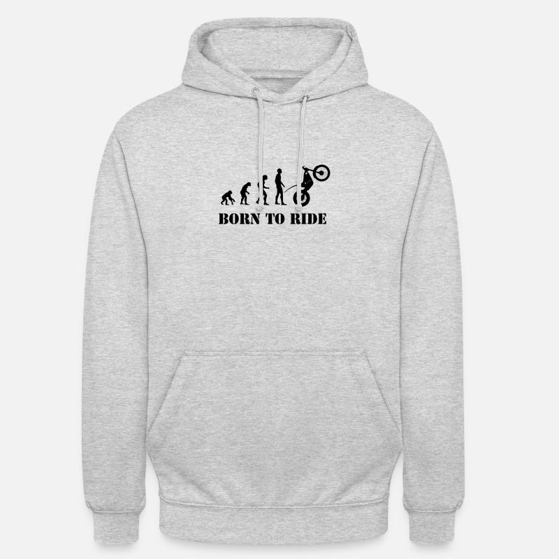 Trial Evolution Né pour rouler - Sweat-shirt à capuche unisexe - gris clair chiné